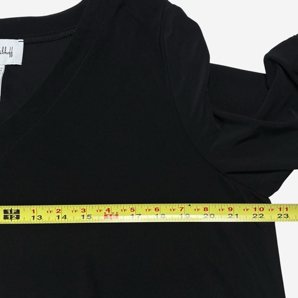 Joseph Ribkoff Black Puff Sleeve Flared Tunic Top US Size 14 Style No 233117 - Picture 11 of 14